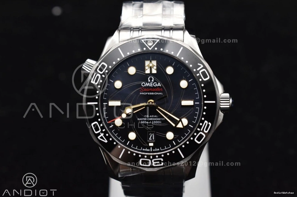 Black A SS VSF Seamaster 300M Bracelet Ceramic Dial On James Black 1:1 Best Bond Diver Supportive Edition 007 1094 1221
